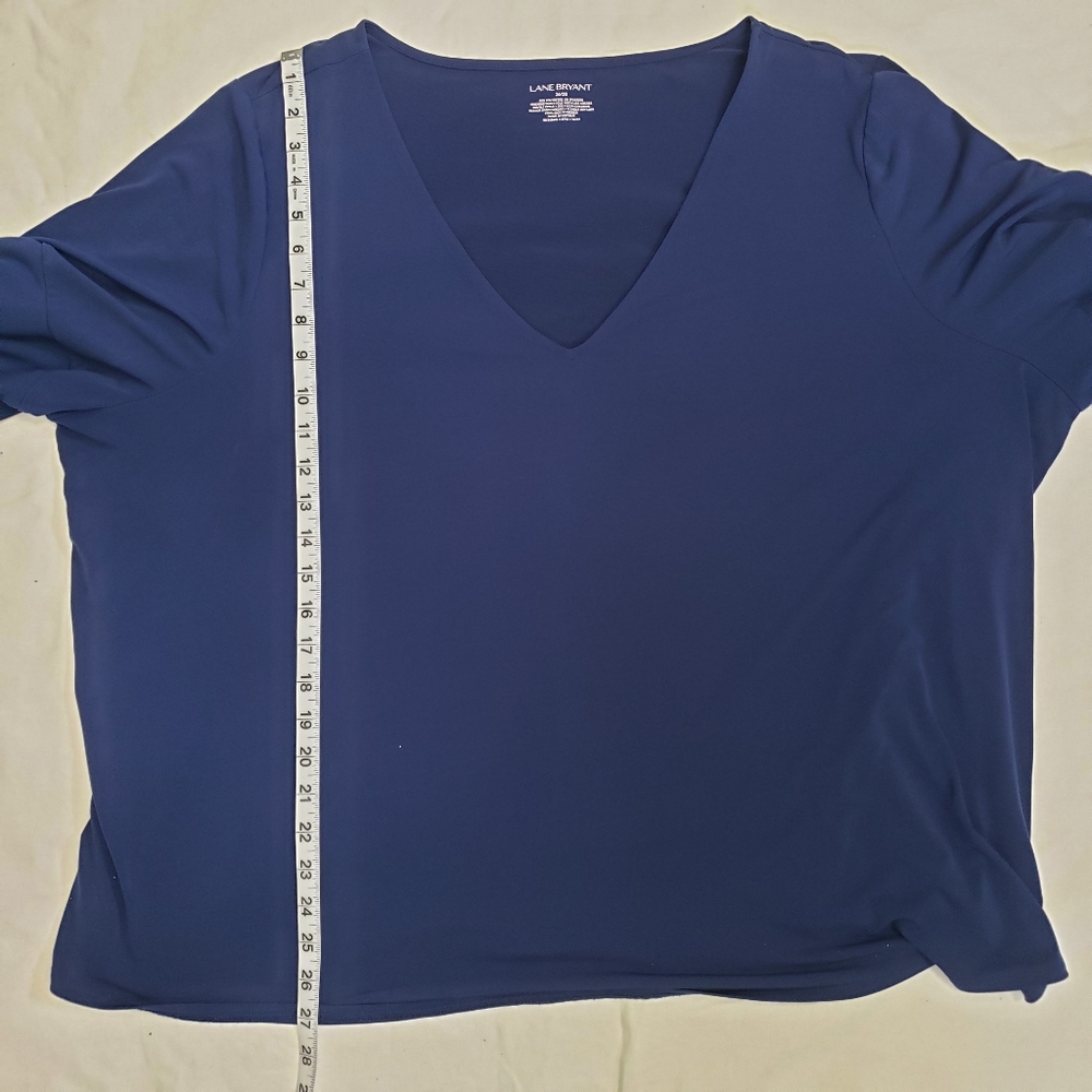 Lane Bryant: Navy Blue Formal Flowy Shirt 26/28 - Picture 6 of 6